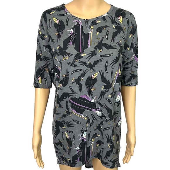 LuLaRoe Womens XS Disney Sleeping Beauty Maleficent Villain Tunic‎ Blouse Shirt - Picture 1 of 12